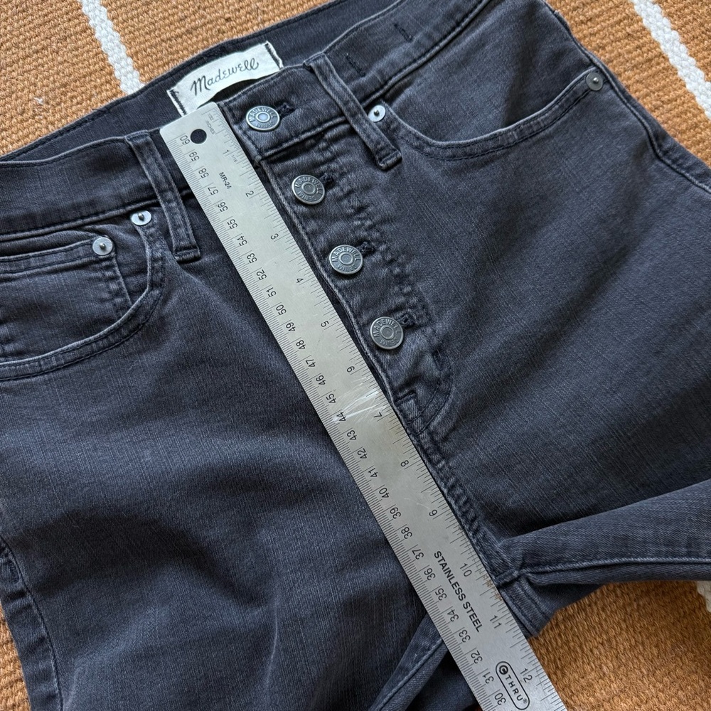 Madewell Cali Demi-Boot Faded Black Denim Jeans Size 26 - Picture 5 of 8